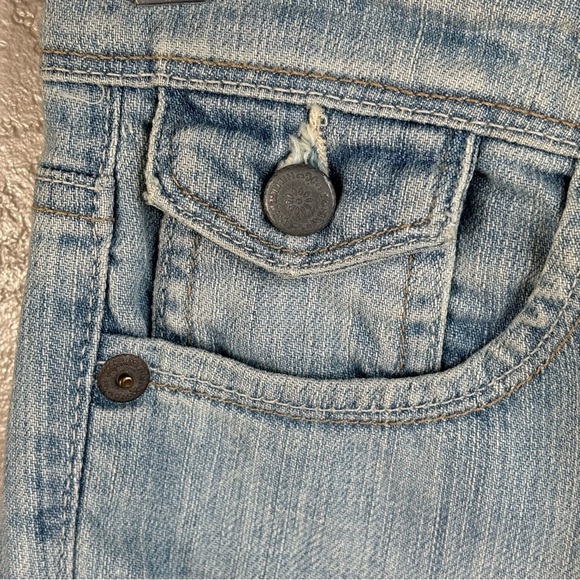 Tommy Hilfiger Light Wash Denim Cropped Jeans Factory Thigh Fade Flag Logo Sz. 8 - Picture 12 of 12